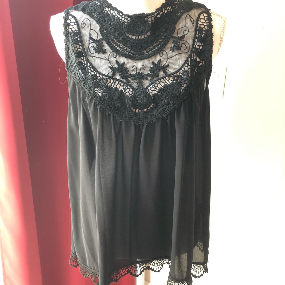 Beautifully embroidered and sheer neckline top*